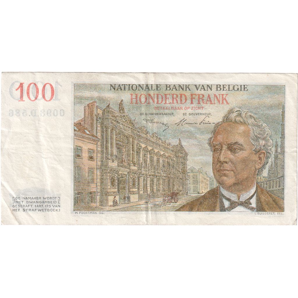 Belgium, 100 Francs, 1952-08-5, EF(40-45)