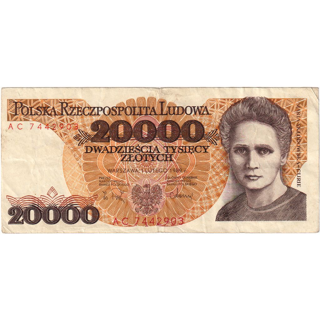 Poland, 20,000 Zlotych, 1989-02-01, EF(40-45)
