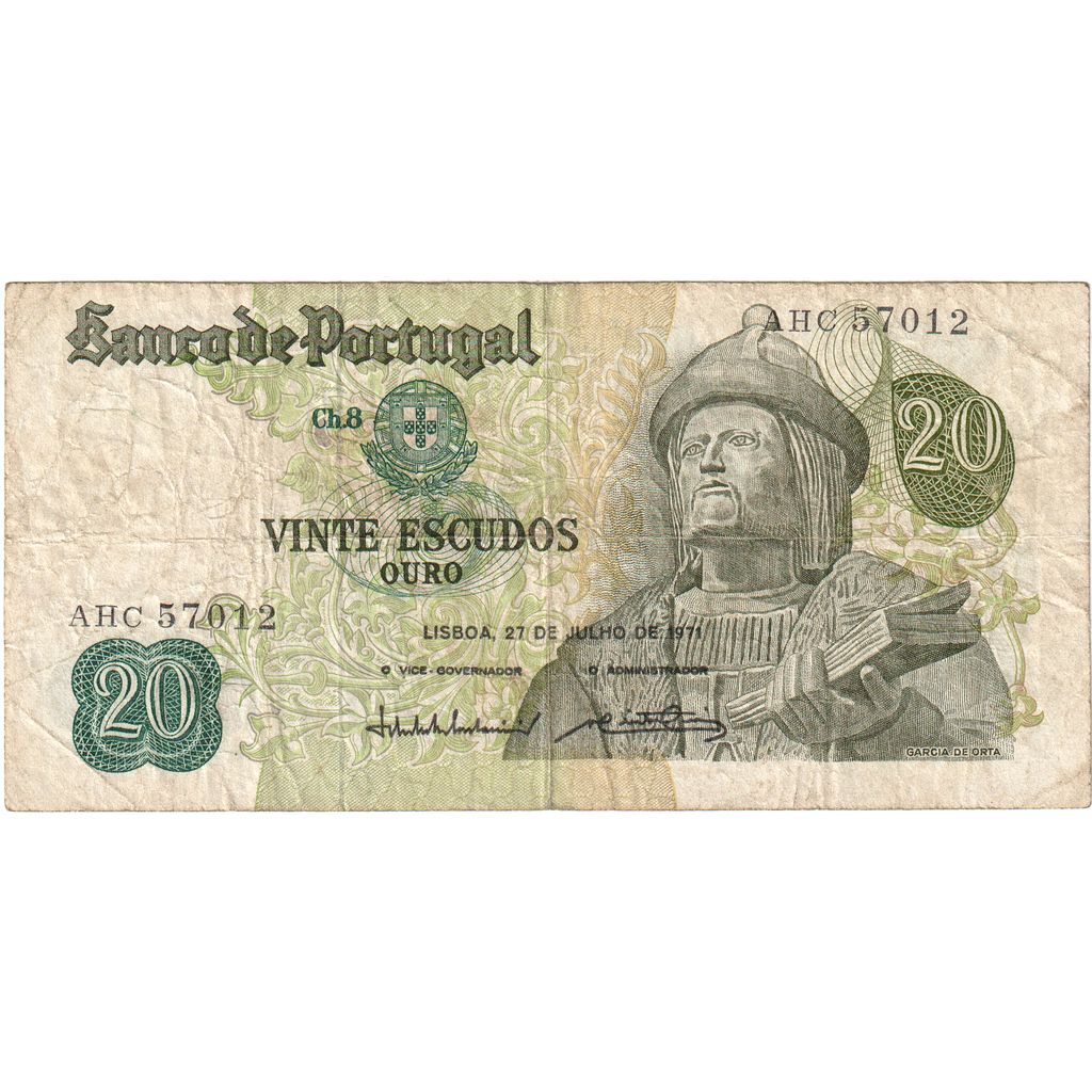 Portugal, 20 Escudos, 1971-07-27, TB+