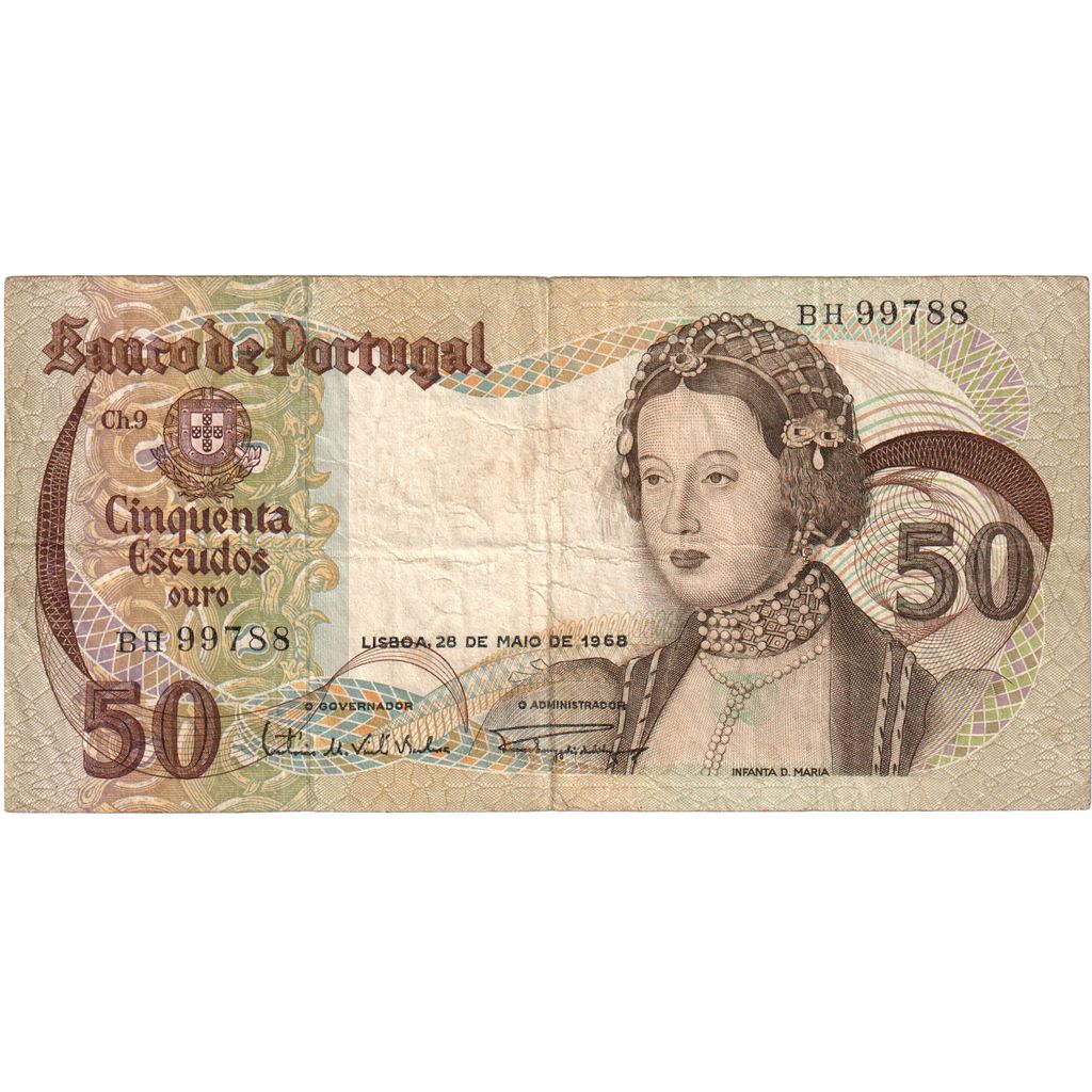 Portugal, 50 Escudos, 1968-05-28, TB+