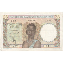 French West Africa, 25 Francs, 1948-12-27, AU(50-53)