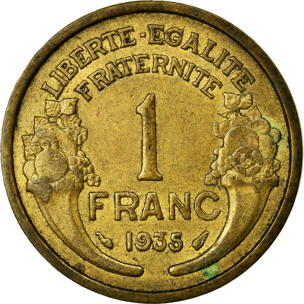 Coin, France, Morlon, Franc, 1935, EF(40-45), Aluminum-Bronze, Gadoury:470