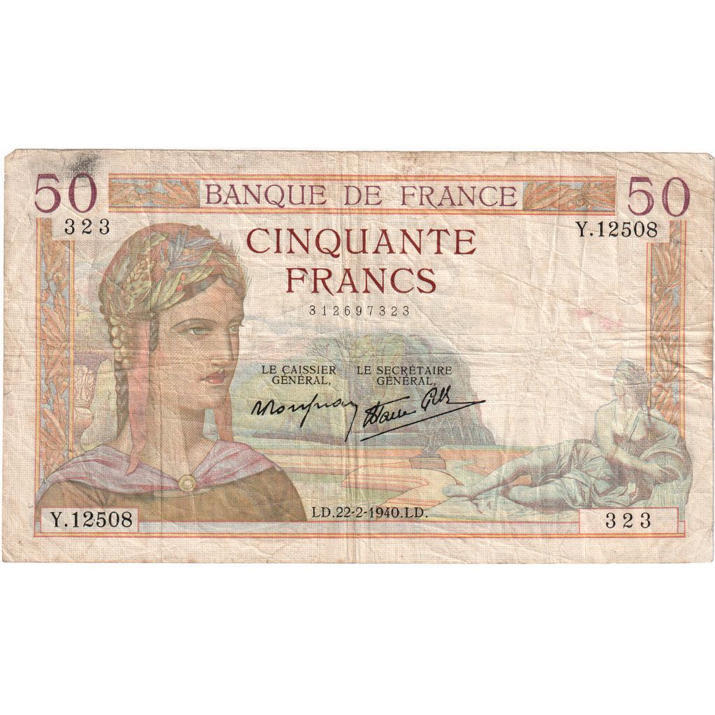 Letónia, 10 Latu, Cérès, 1940-02-22, Y.12508, VF(30-35)