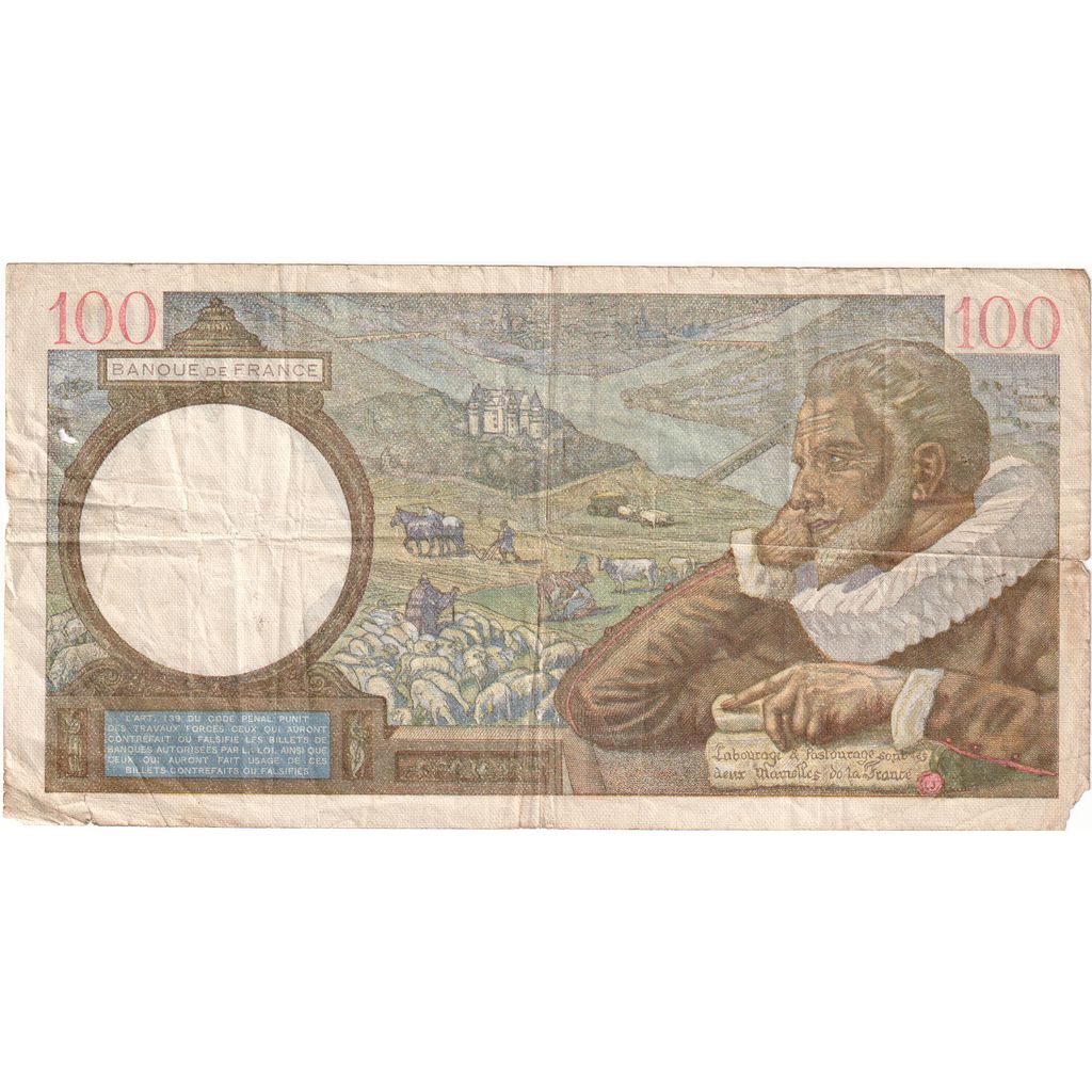 Francia, 100 Francs, Sully, 1941-05-21, F.21977, BC+