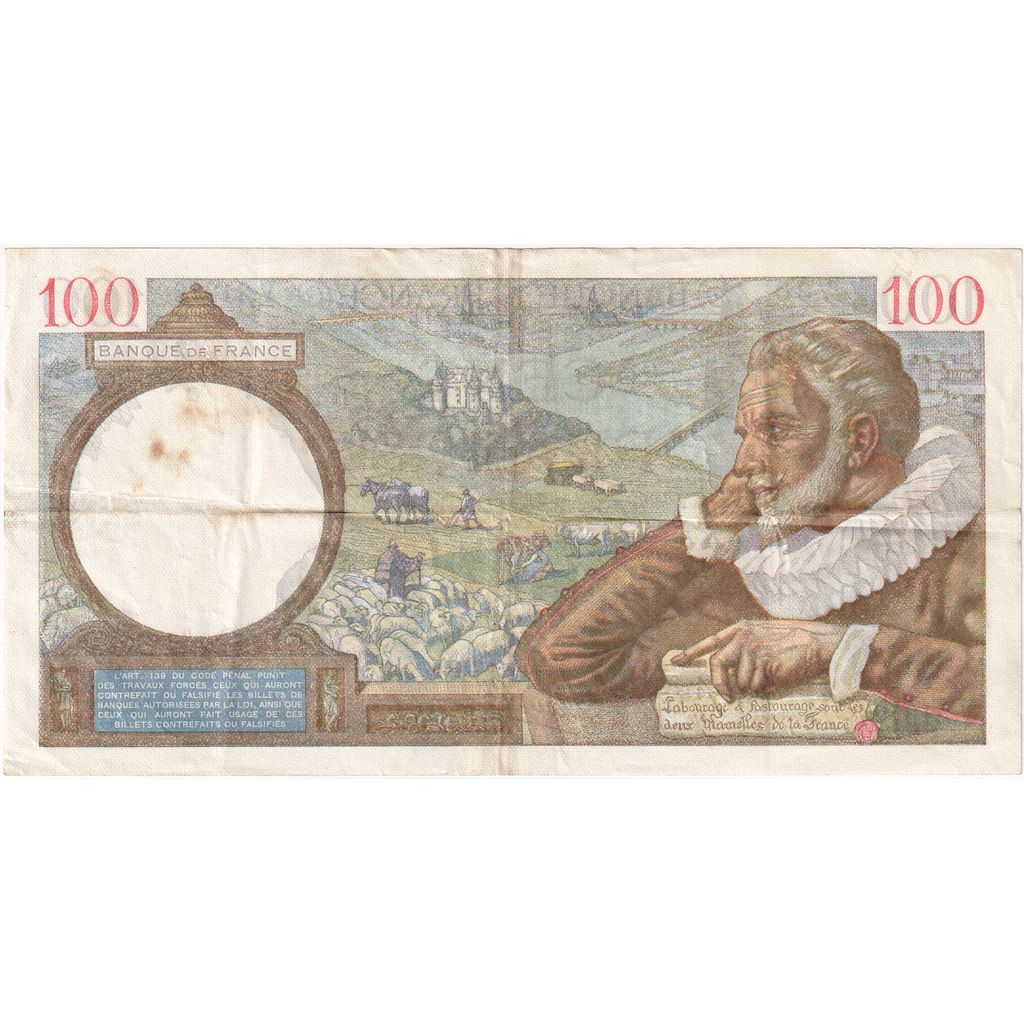 France, 100 Francs, Sully, 1941-04-30, V.21379, EF(40-45)