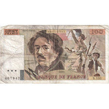 France, 100 Francs, Delacroix, S.131, EF(40-45)