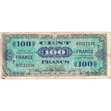 Francja, 100 Francs, Flag/France, SÉRIE 1944, VF(30-35)