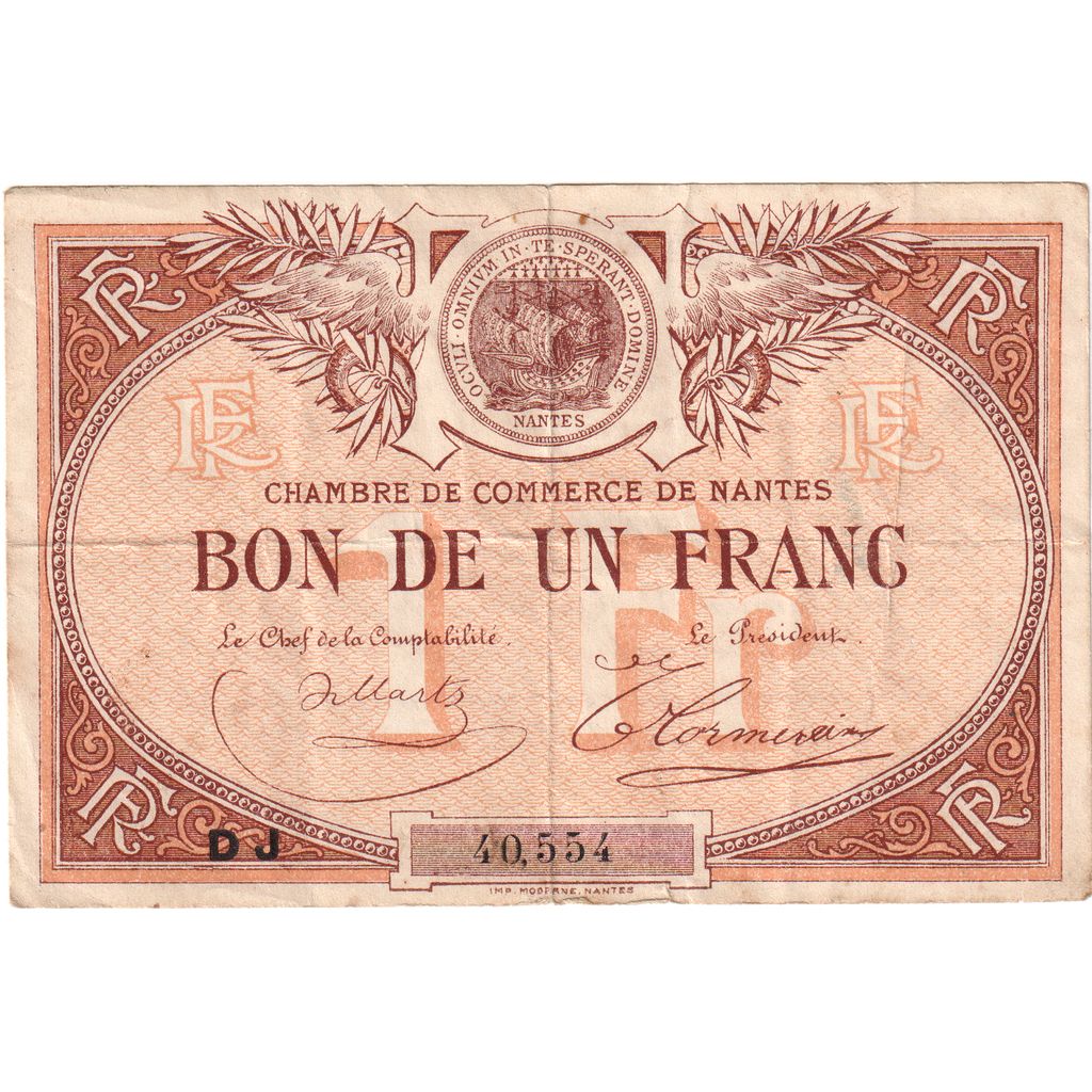 France, 1 Franc, 1924-12-31, 40,554, NANTES, TTB