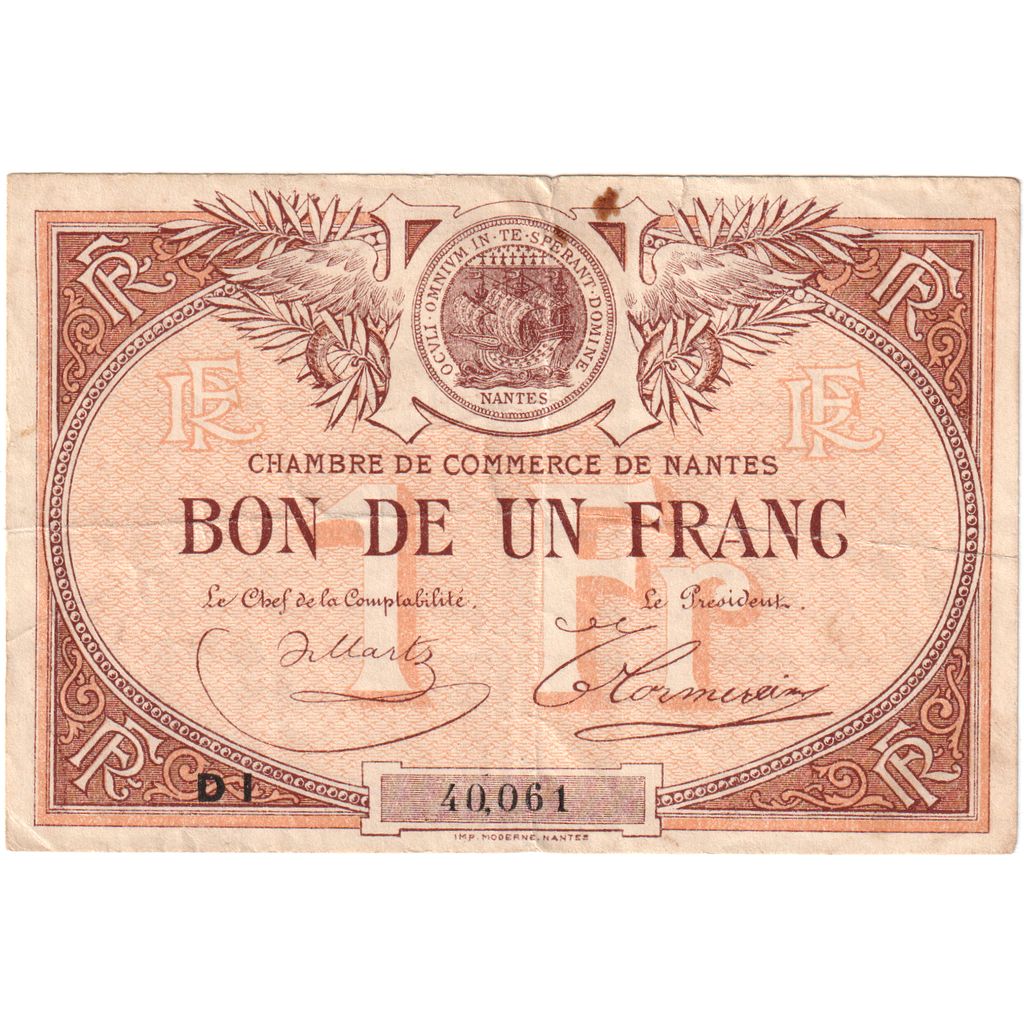 France, 1 Franc, 1924-12-31, 40,554, NANTES, TTB
