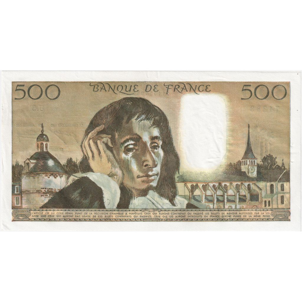 Frankreich, 500 Francs, Pascal, 1968-01-04, U.5, SS+