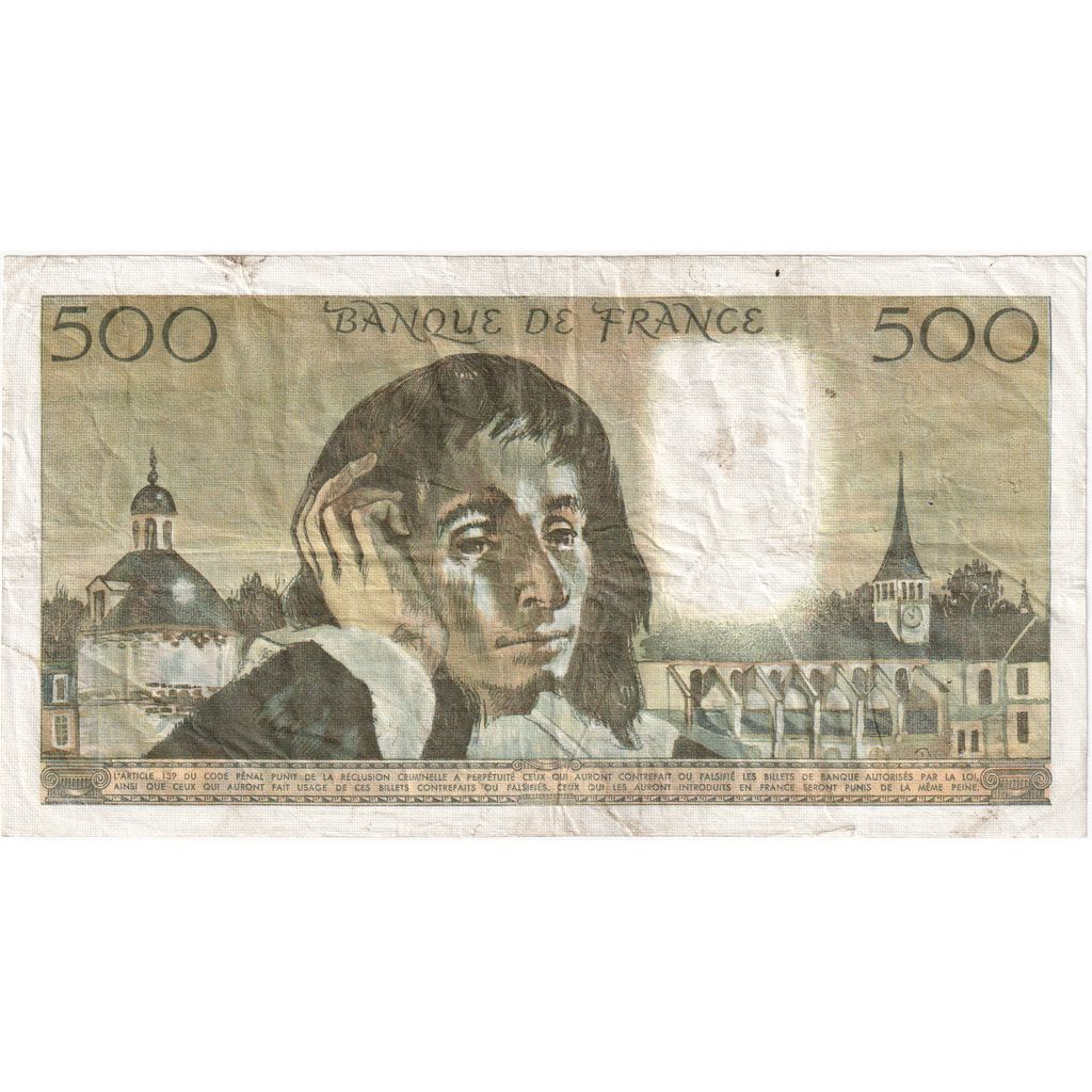 Francia, 500 Francs, Pascal, 1972-01-06, C.30, BB