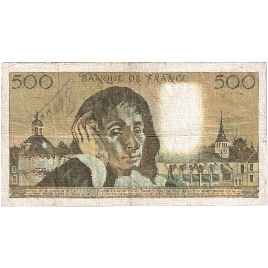 Francia, 500 Francs, Pascal, 1973-10-04, X.32, BB