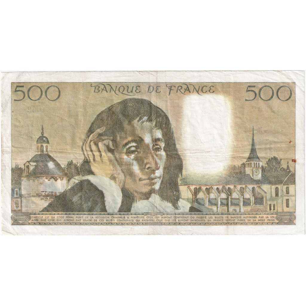 Francia, 500 Francs, Pascal, 1976-11-04, O.62, BB