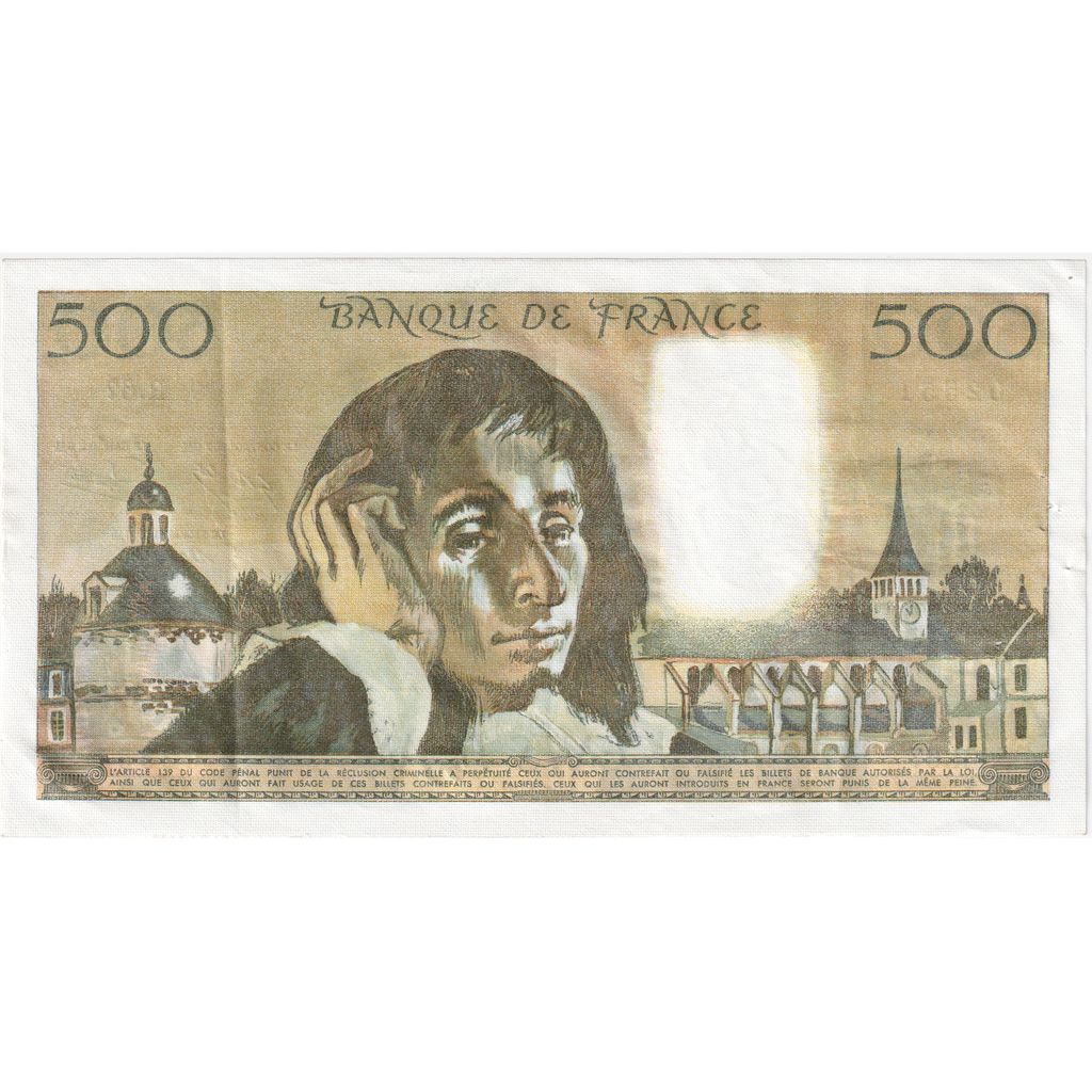 Francia, 500 Francs, Pascal, 1977-02-03, R.67, BB+
