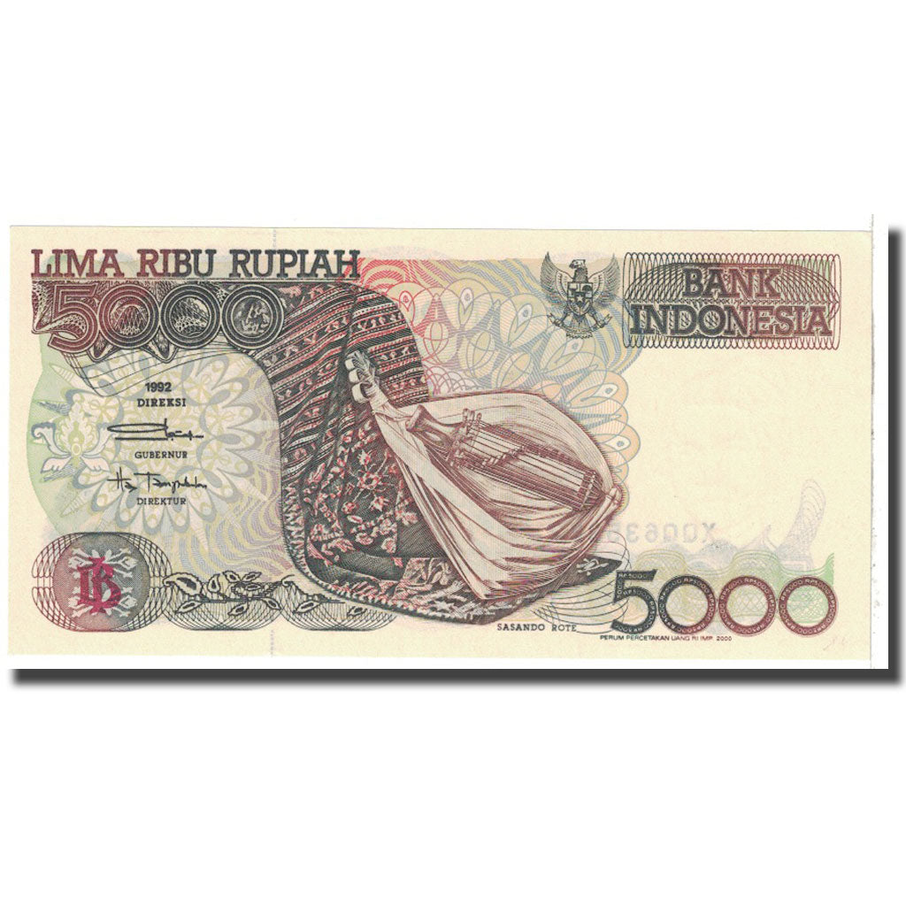 Banknote, Indonesia, 5000 Rupiah, 1992, KM:130a, UNC(63)