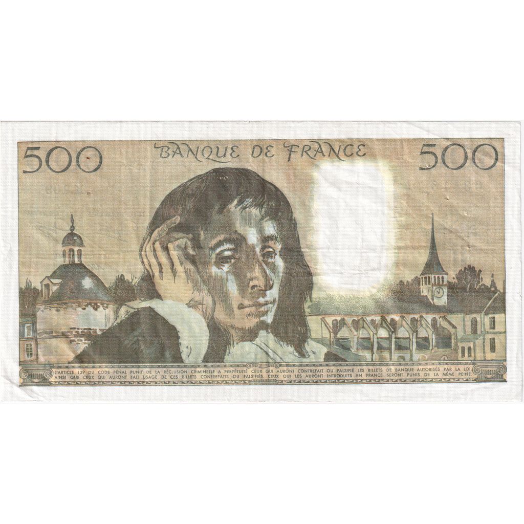 França, 500 Francs, Pascal, 1980-04-03, K.109, EF(40-45)