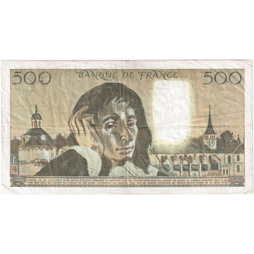 Francia, 500 Francs, Pascal, 1980-04-03, R.108, MBC