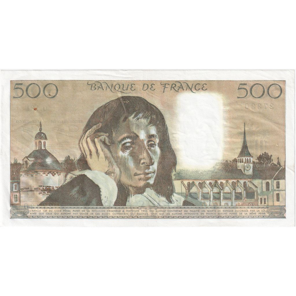 France, 500 Francs, Pascal, 1981-01-08, Q.131, AU(50-53)