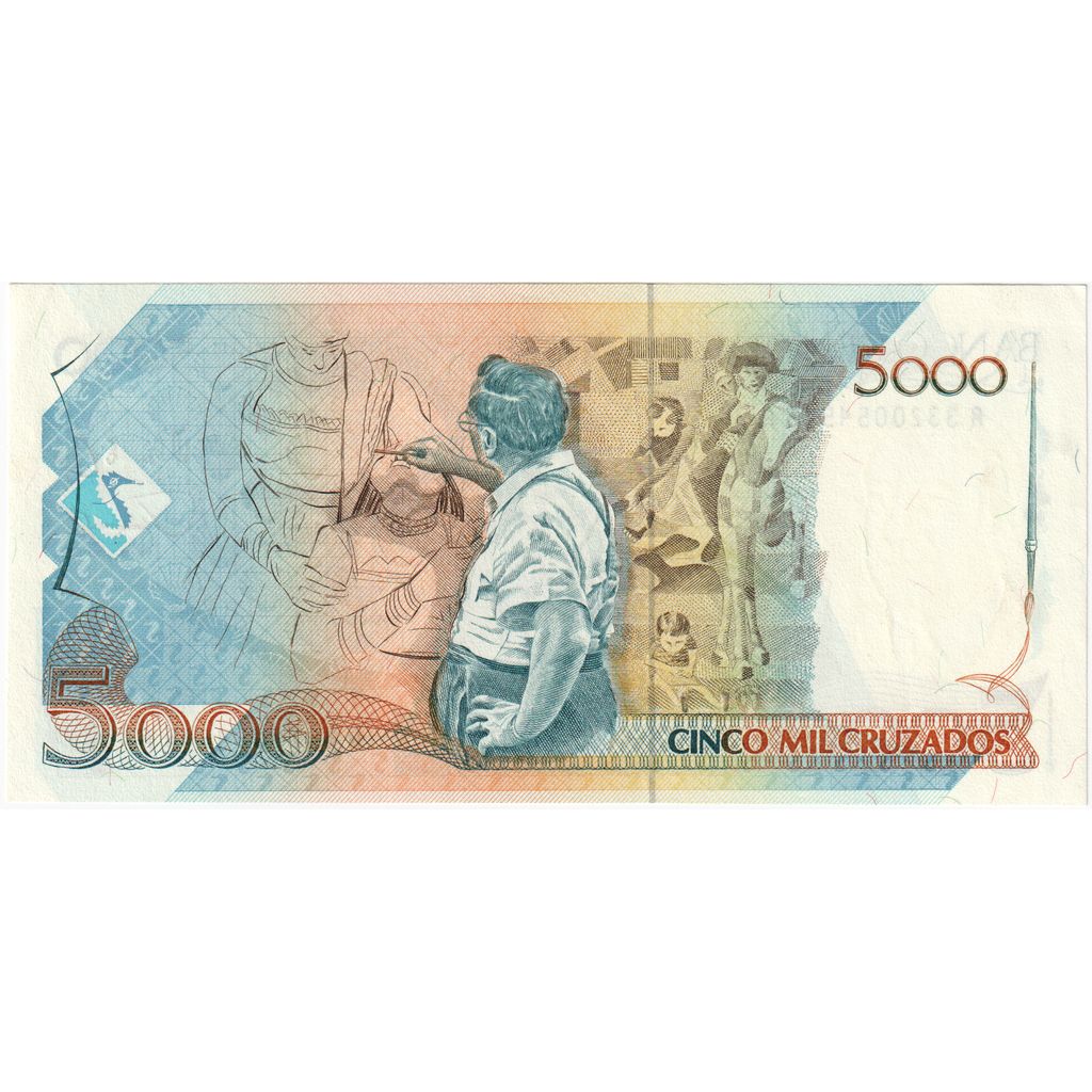 Brasil, 5 Cruzados Novos on 5000 Cruzados, UNC(65-70)