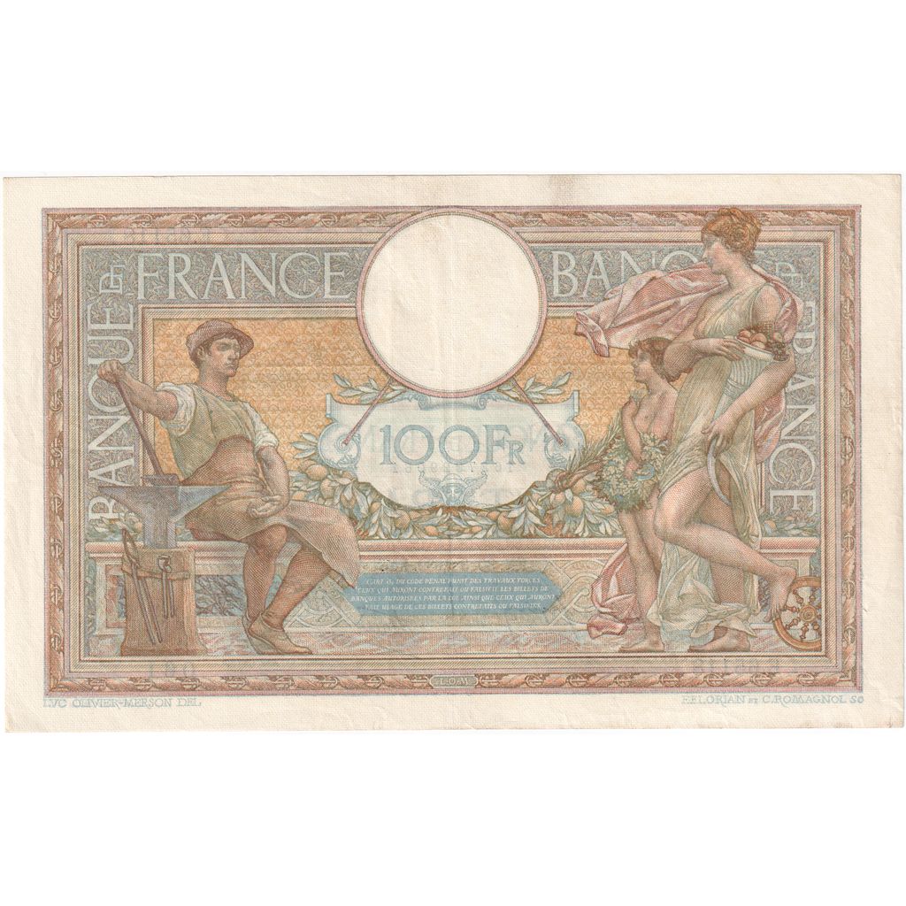 France, 100 Francs, Luc Olivier Merson, 1939-03-30, E.65118, AU(50-53)