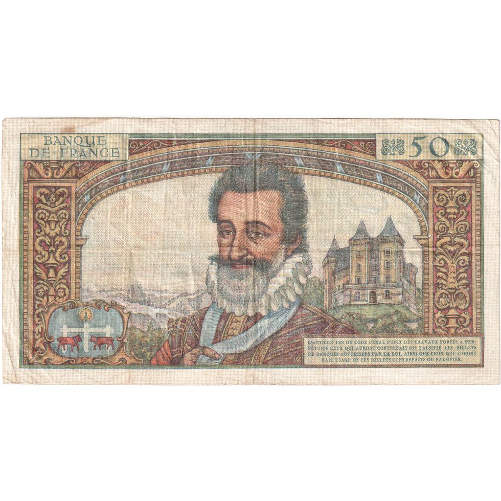France, 50 Nouveaux Francs, Henri IV, 1959-09-03, O.30, TB+