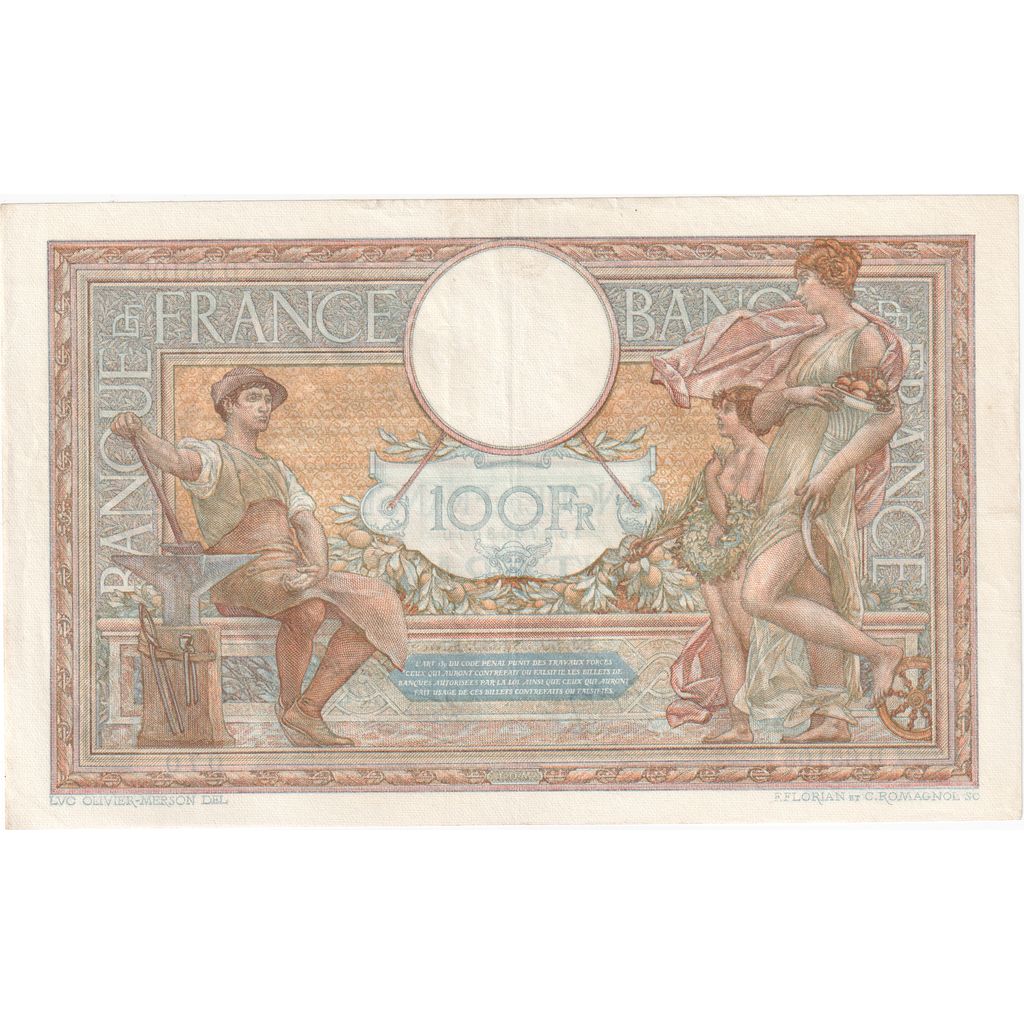 France, 100 Francs, Luc Olivier Merson, 1939-03-30, D.65105, AU(55-58)