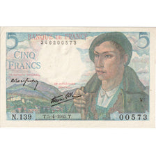 Francia, 5 Francs, Berger, 1945-04-05, N.139, SPL-