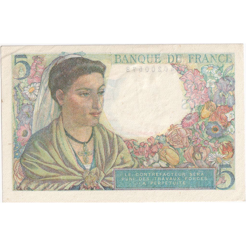 Francia, 5 Francs, Berger, 1945-04-05, N.139, SPL-