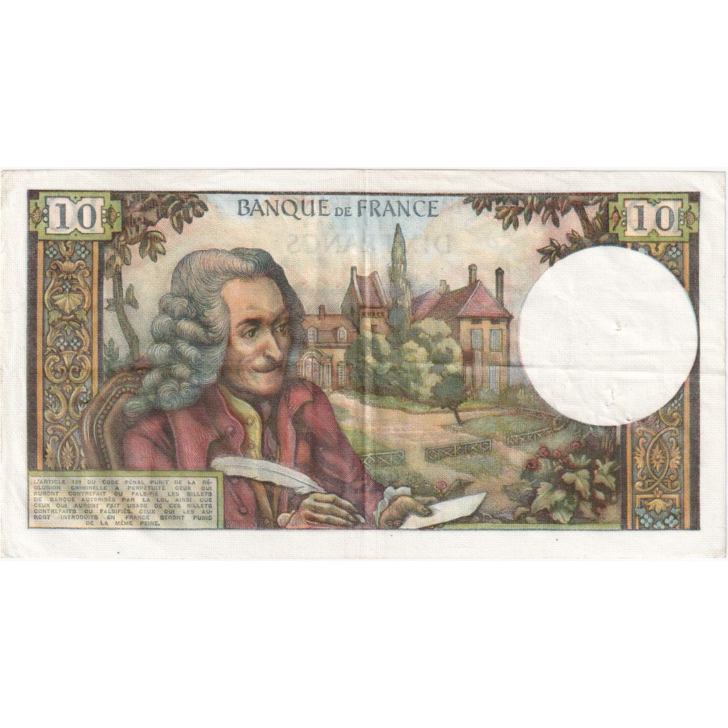 Frankrijk, 10 Francs, Voltaire, 1973-11-08, U.925, TTB