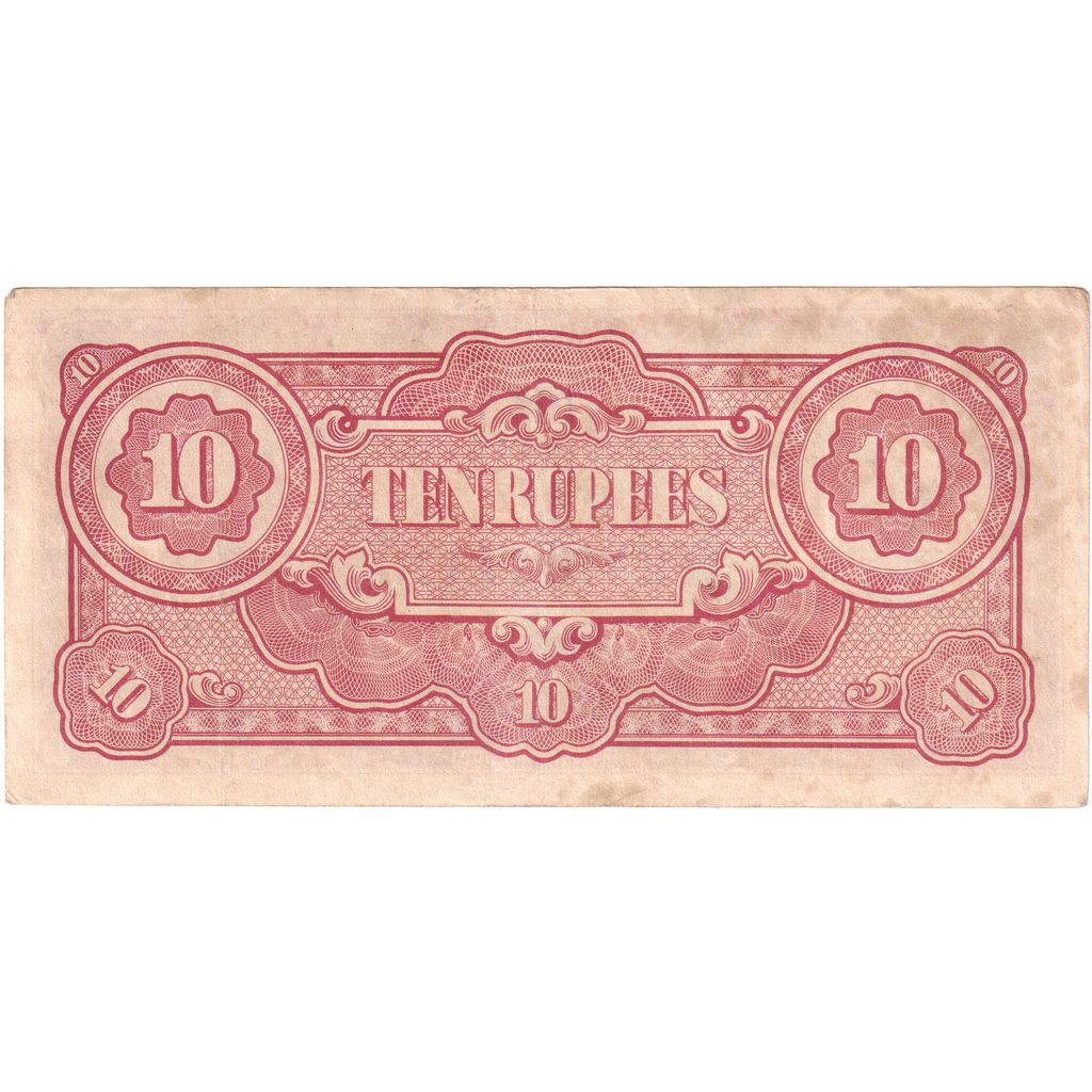 Birmânia, 10 Rupees, EF(40-45)