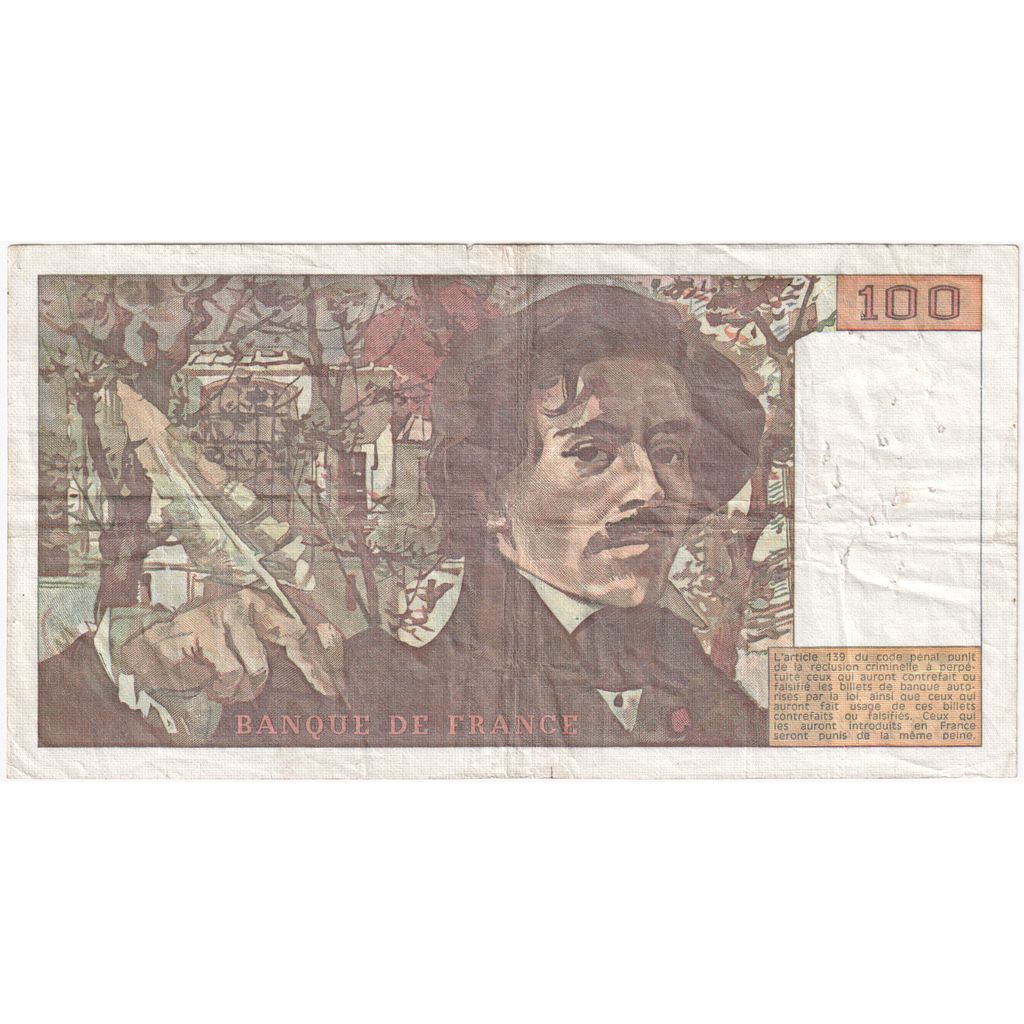 Frankreich, 100 Francs, Delacroix, Z.9, S+