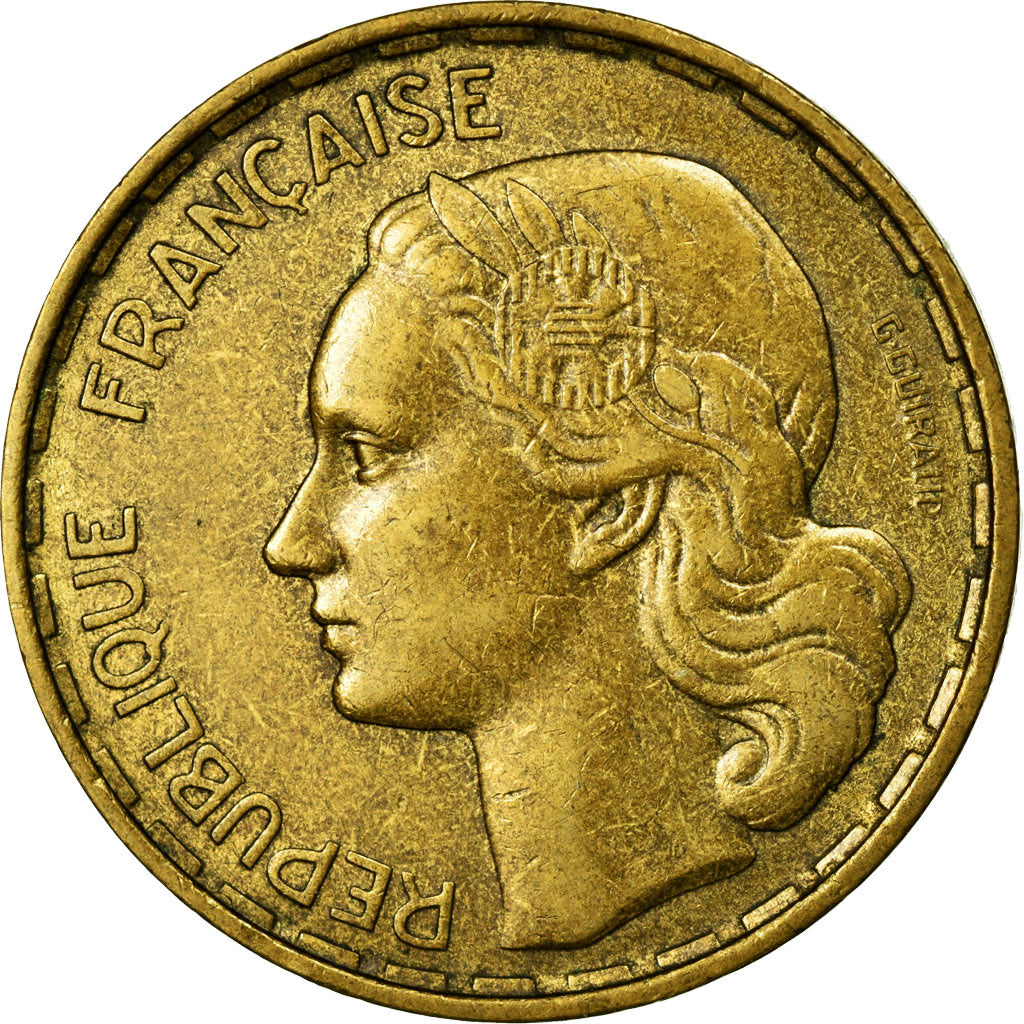Coin, France, Guiraud, 50 Francs, 1954, Paris, EF(40-45), Aluminum-Bronze