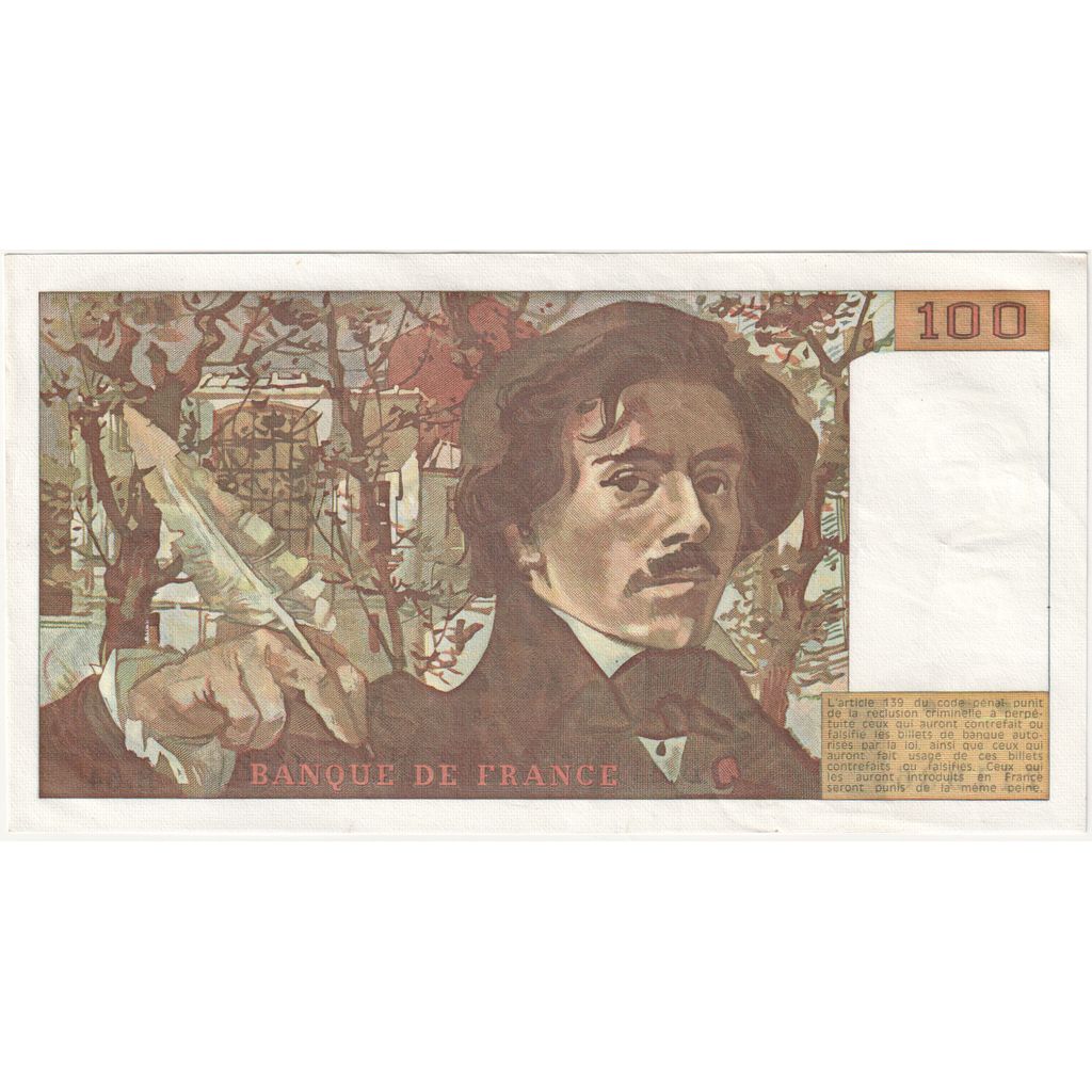 Francja, 100 Francs, Delacroix, B.64, EF(40-45)