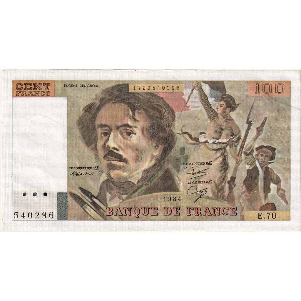 Francia, 100 Francs, Delacroix, E.70, BB+
