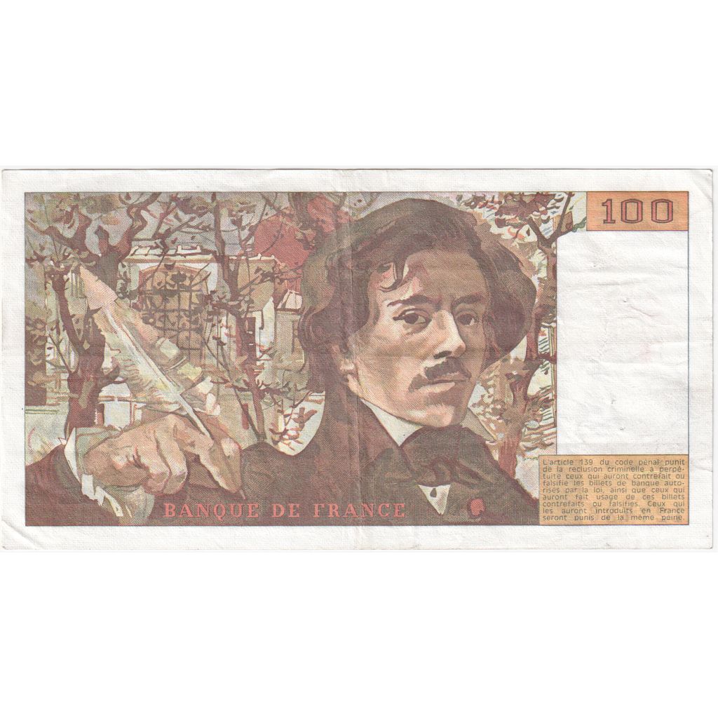 Francja, 100 Francs, Delacroix, Z.132, VF(30-35)