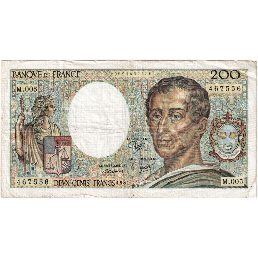 Frankrijk, 200 Francs, Montesquieu, M.005, TB+