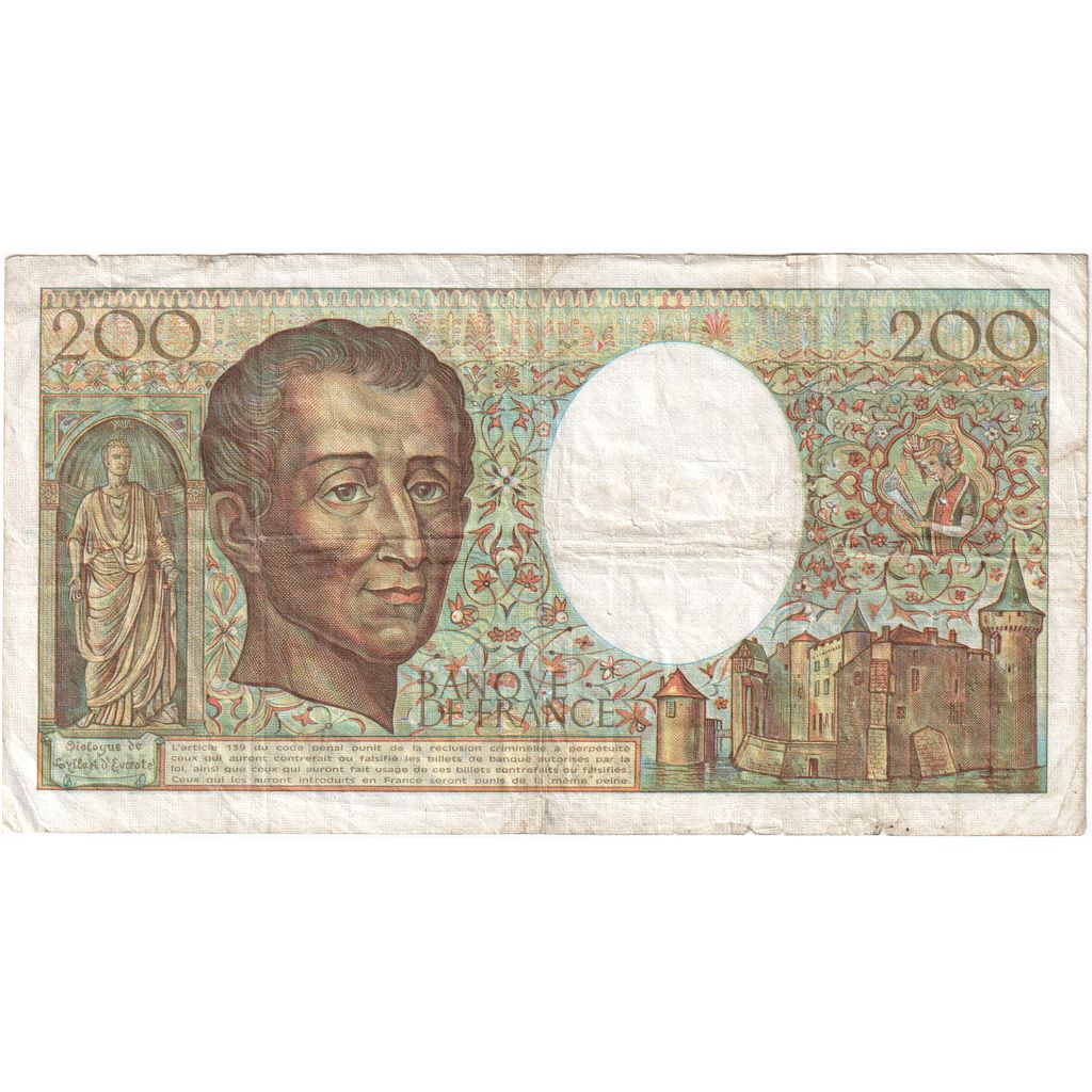 Frankrijk, 200 Francs, Montesquieu, M.005, TB+