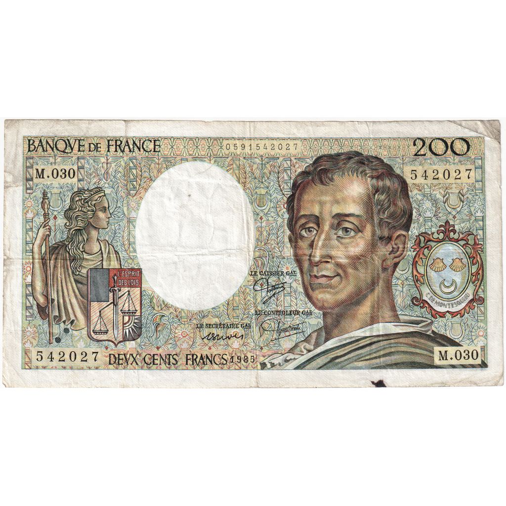 Francja, 200 Francs, Montesquieu, M.030, VF(30-35)
