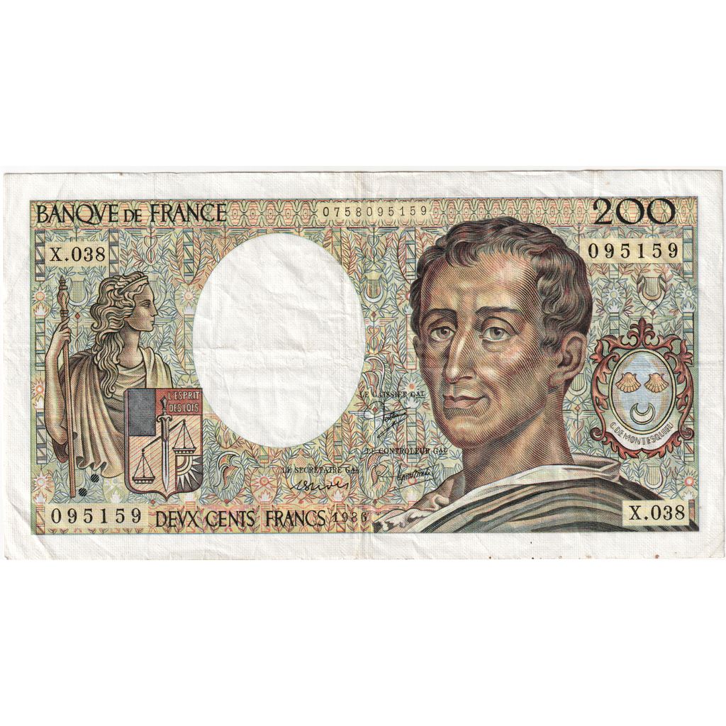 Francja, 200 Francs, Montesquieu, X.038, EF(40-45)