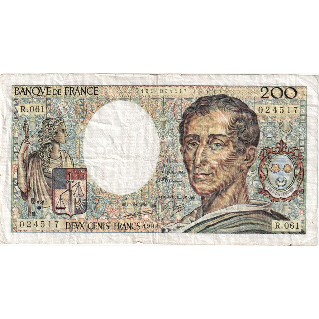 Frankrijk, 200 Francs, Montesquieu, R.061, TB+