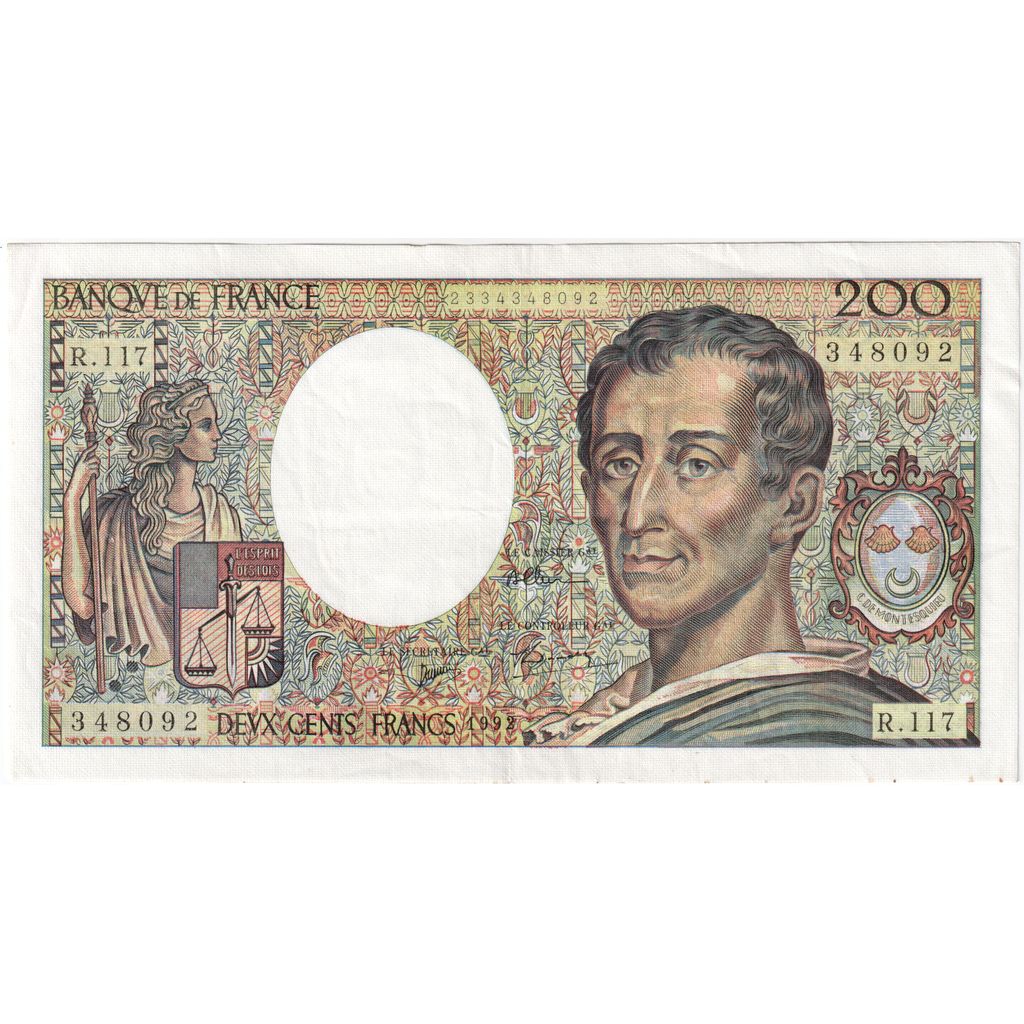 France, 200 Francs, Montesquieu, R.117, TTB
