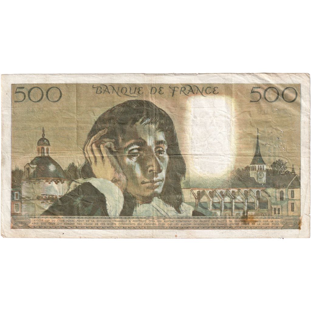 Francja, 500 Francs, Pascal, 1974-09-05, E.42, VF(30-35)