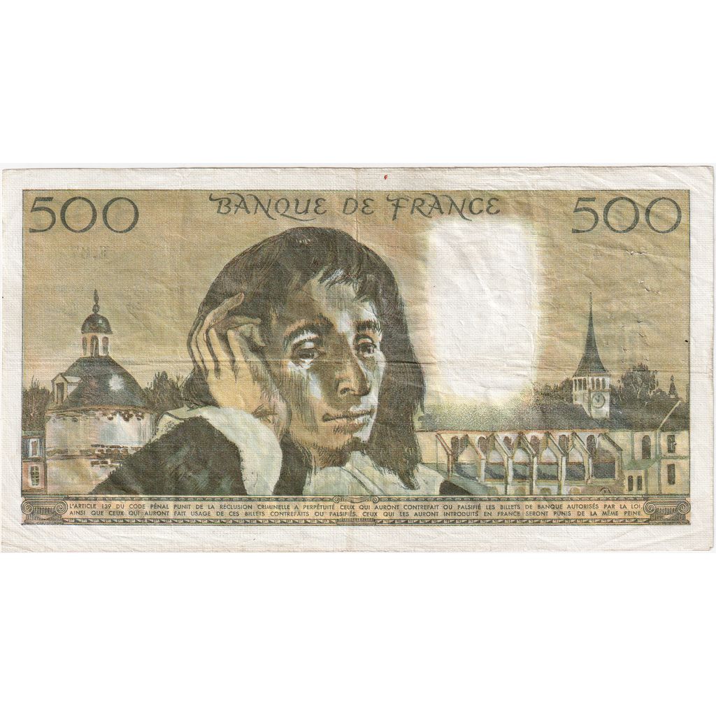France, 500 Francs, Pascal, 1977-02-03, E.67, TB+