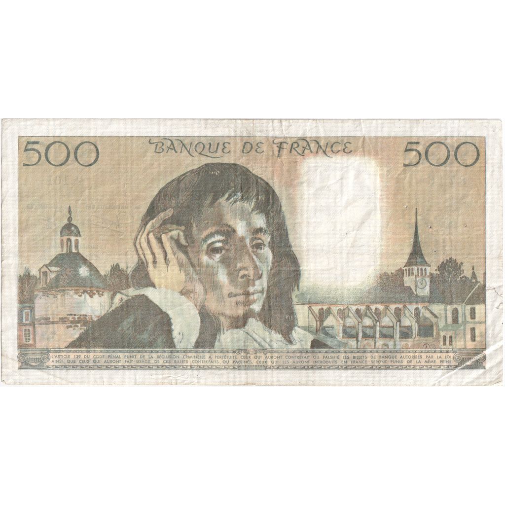 France, 500 Francs, Pascal, 1982-08-05, J.161, TB+