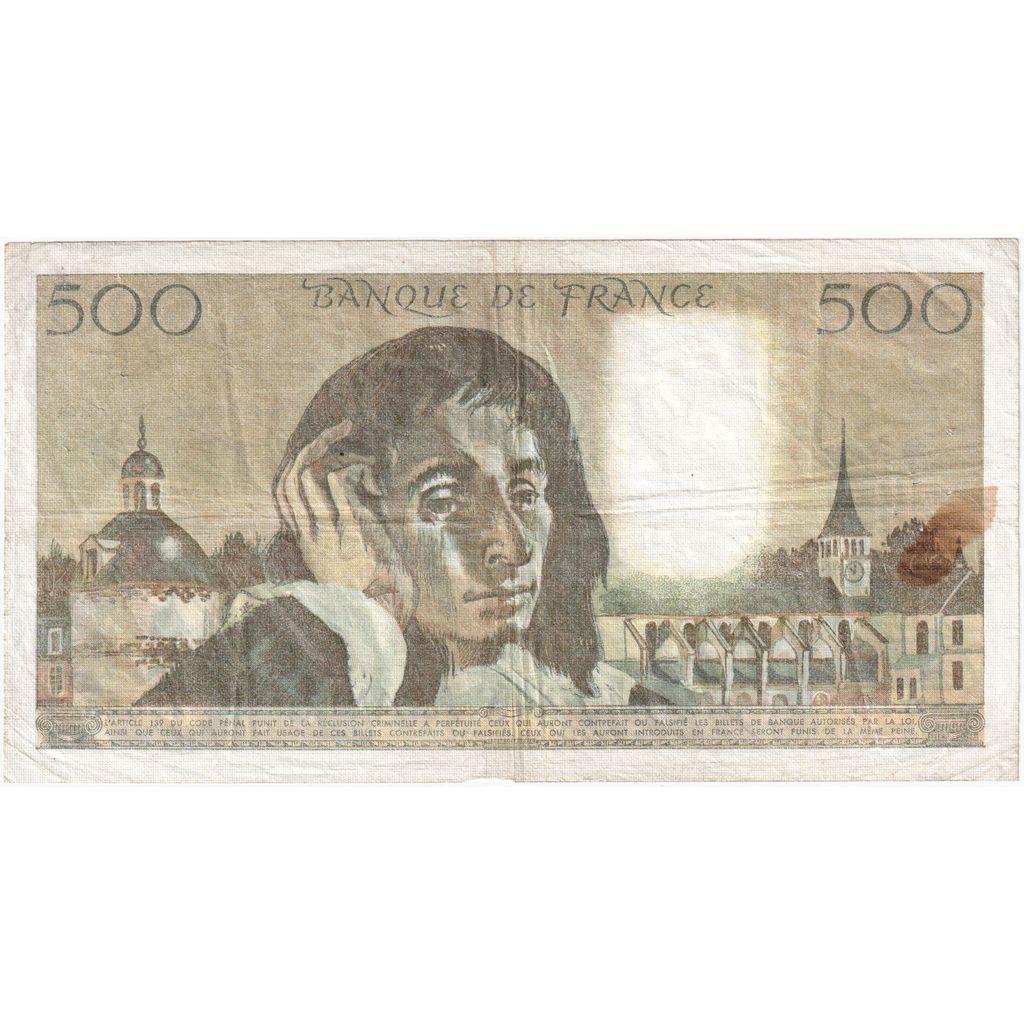 Francia, 500 Francs, Pascal, 1983-01-06, D.177, MB+