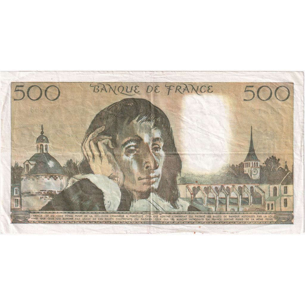 Frankrijk, 500 Francs, Pascal, 1978-10-05, X.93, TB+