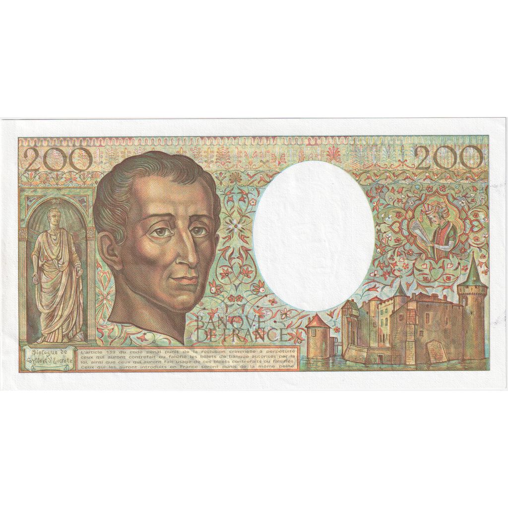 France, 200 Francs, Montesquieu, 1991, A.089, UNC(63)