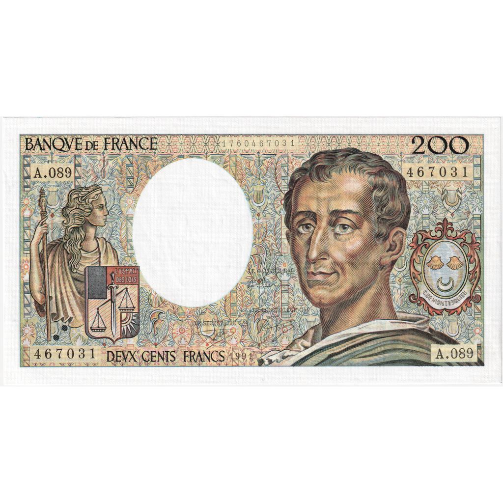 Francia, 200 Francs, Montesquieu, 1991, A.089, SPL
