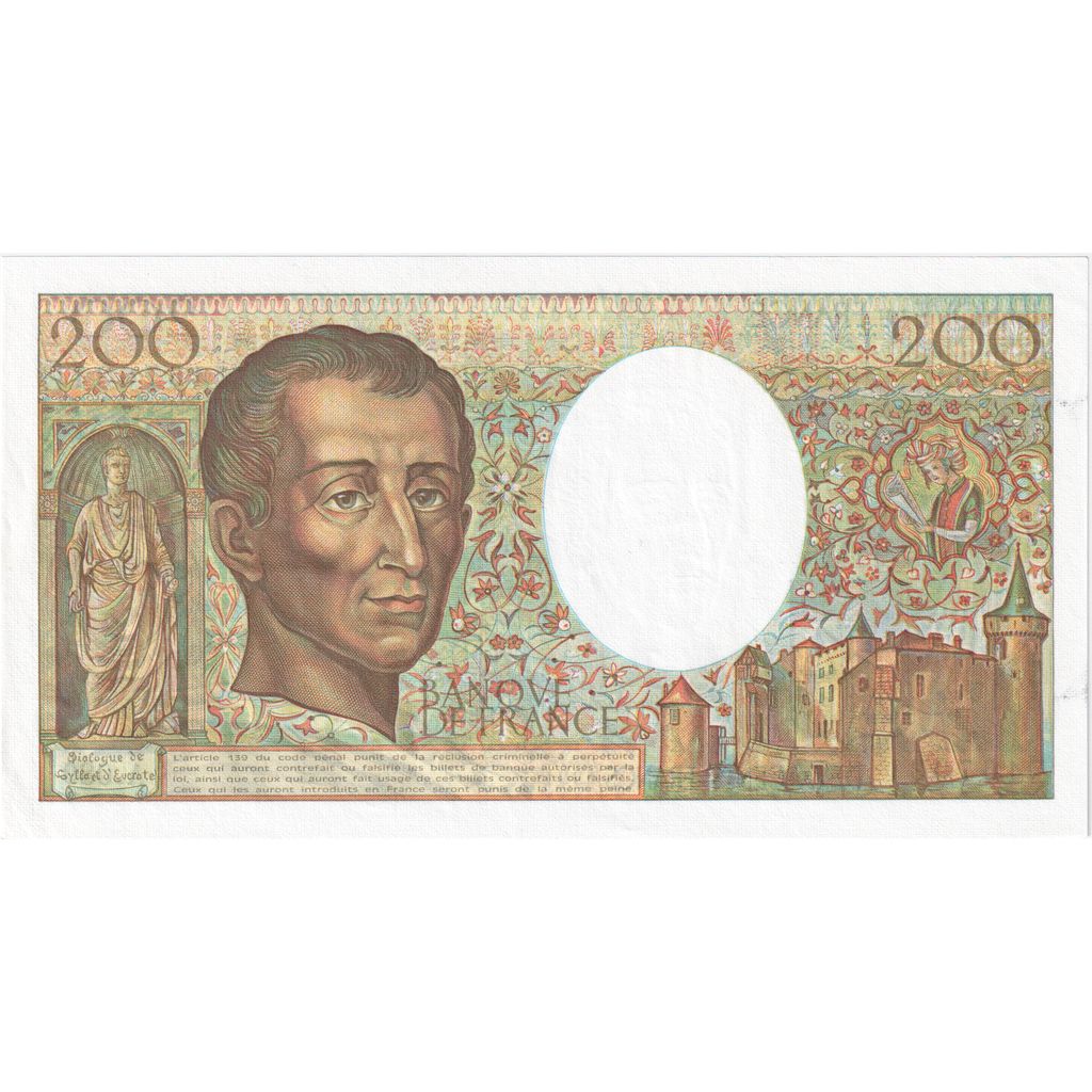 Francia, 200 Francs, Montesquieu, 1991, A.089, SPL