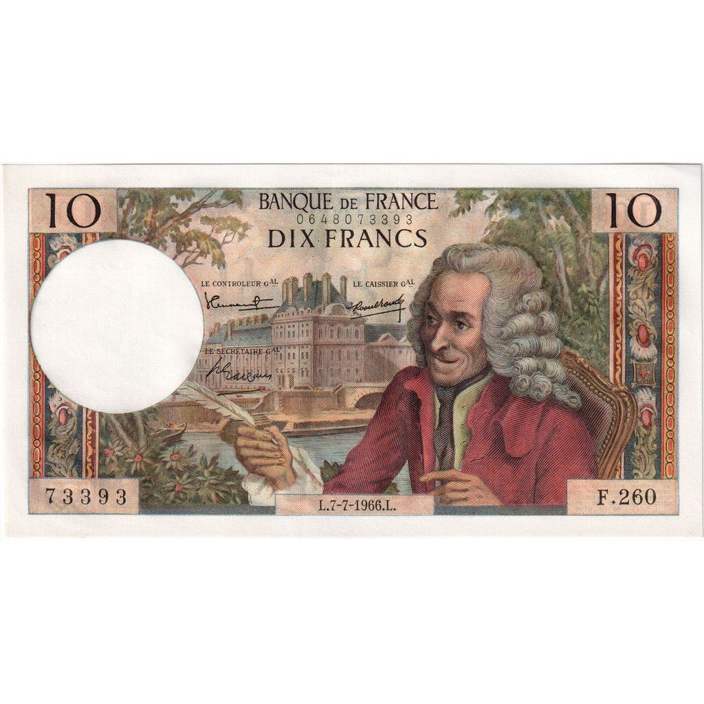 Frankrijk, 10 Francs, Voltaire, 1966-07-07, F.260, NIEUW